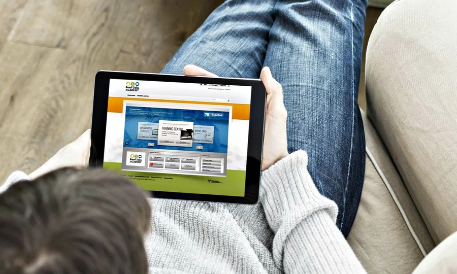 The Retail Sales Academy course open on a tablet